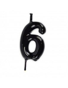 Vela Número 6 Preto